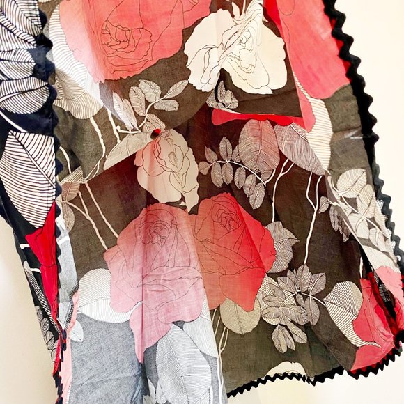 Bernardo Rose Print Pop Art A-Line Skirt - Picture 4 of 9